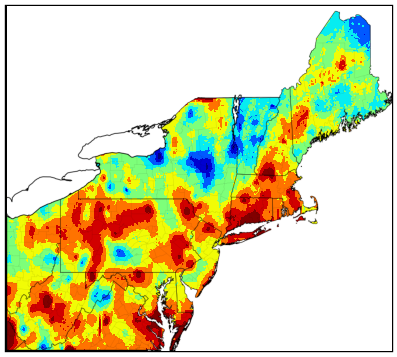 Northeast gdd difference map